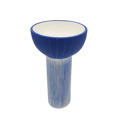 Blue Striped Ceramic Vase