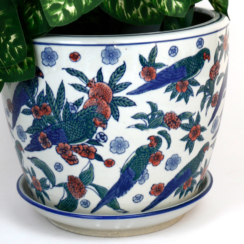 Coloured Parrot Ceramic Planter