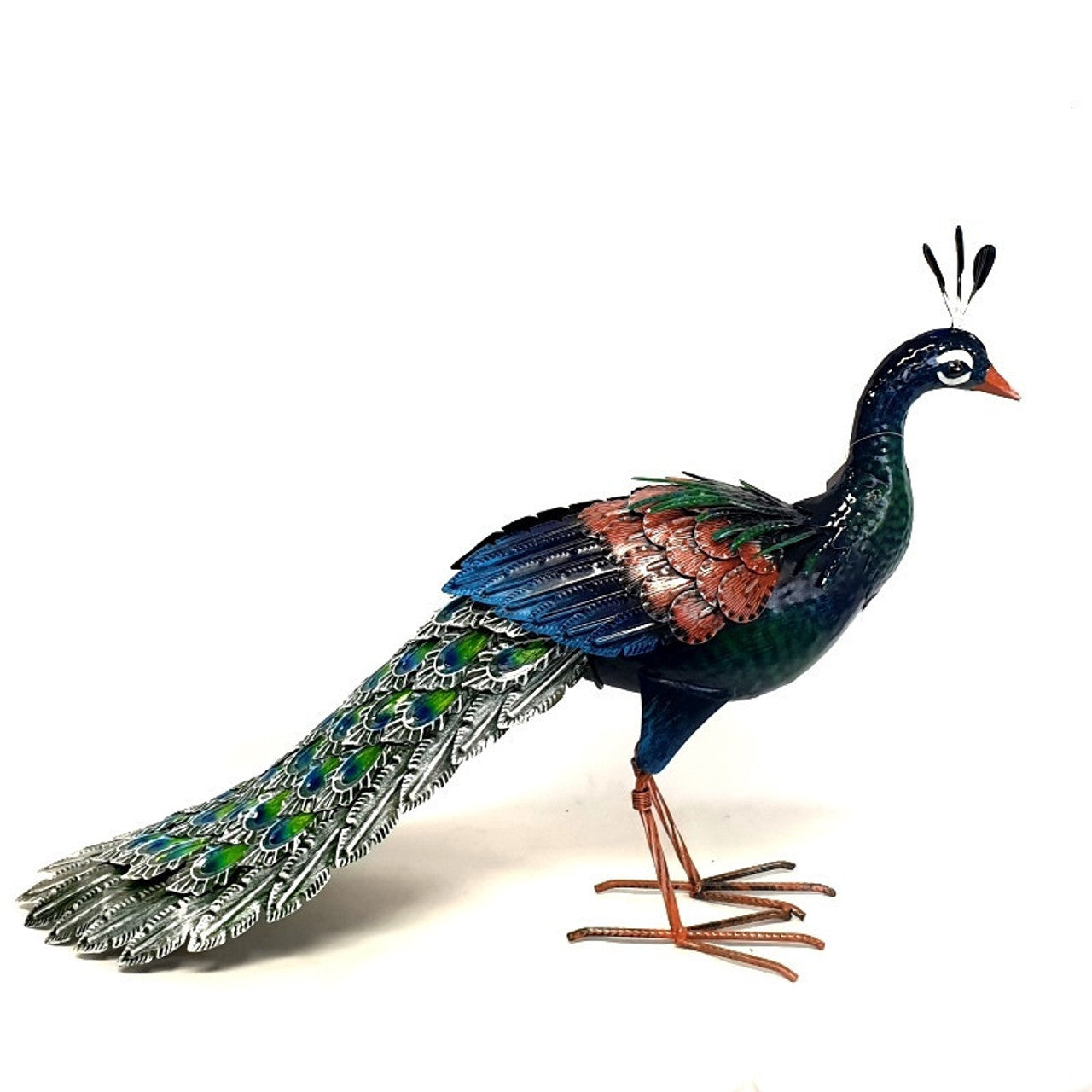 Hand Painted Peacock Decor