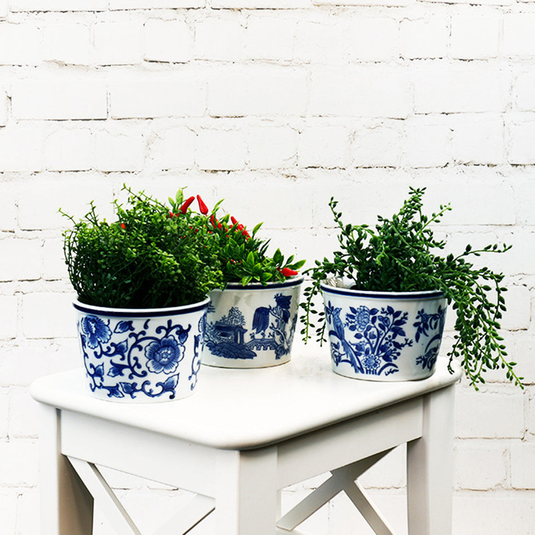 Blue and White Ceramic Pots