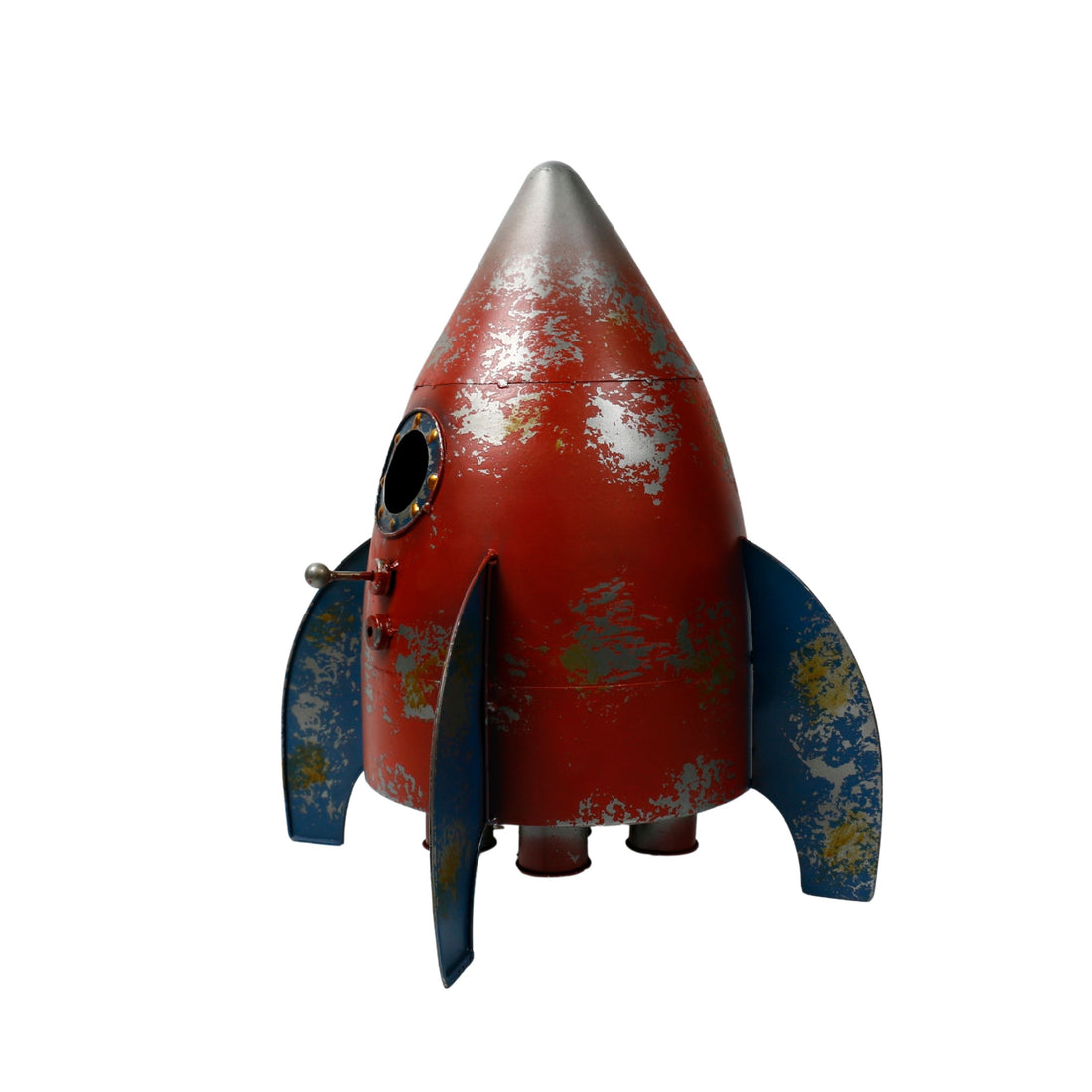 Handpainted Metal Rocket Garden Ornament
