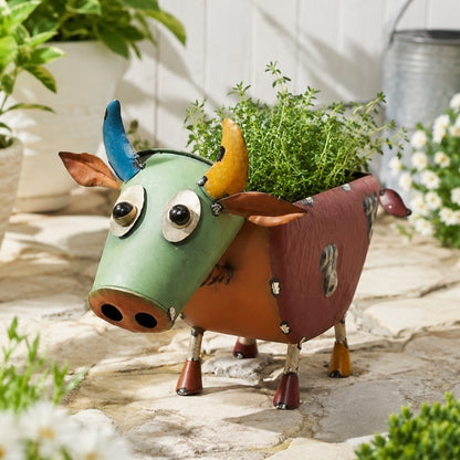 Moo Meadow Metal Garden Planter