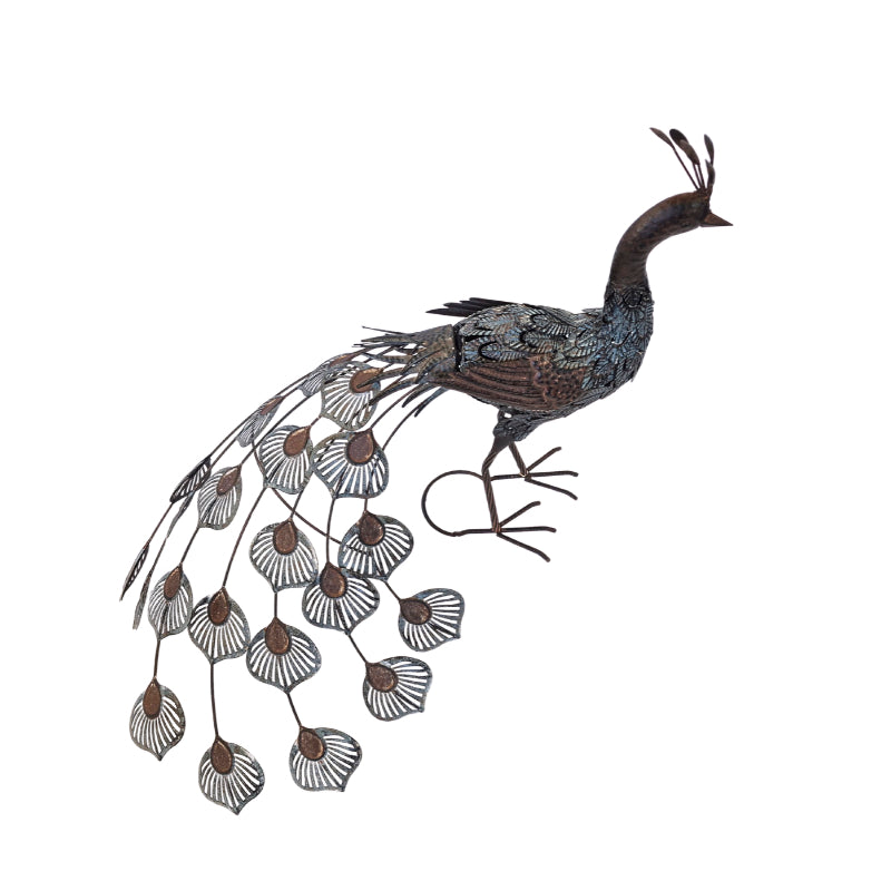 Standing Peacock Garden Sculpture