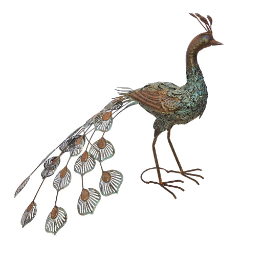 Standing Peacock Garden Sculpture