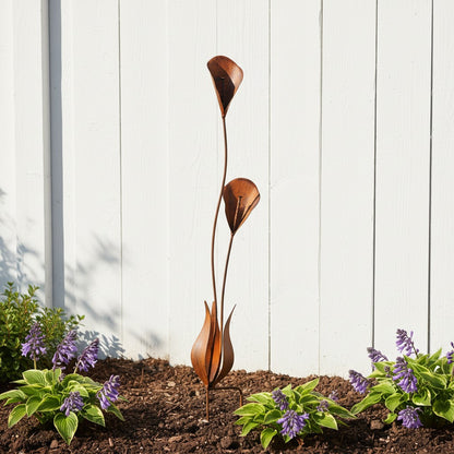 Swaying Lilies Rustic Garden Stake