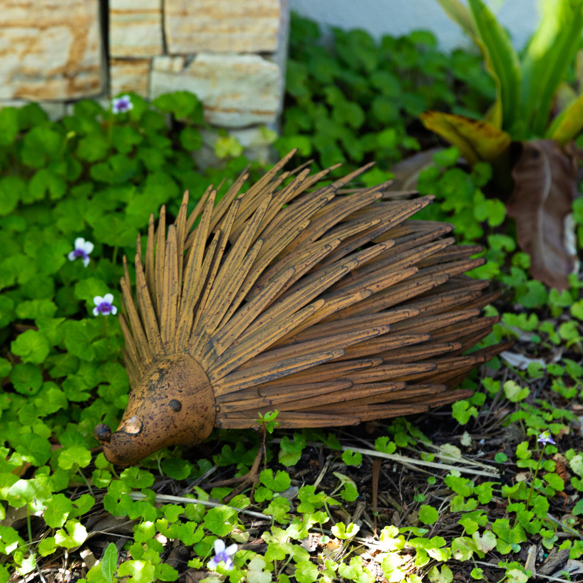 Rusty Echidna Metal Garden Decor