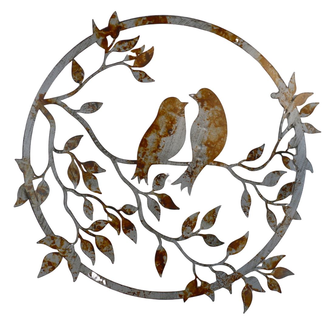 Love Birds Rustic Metal Wall Art