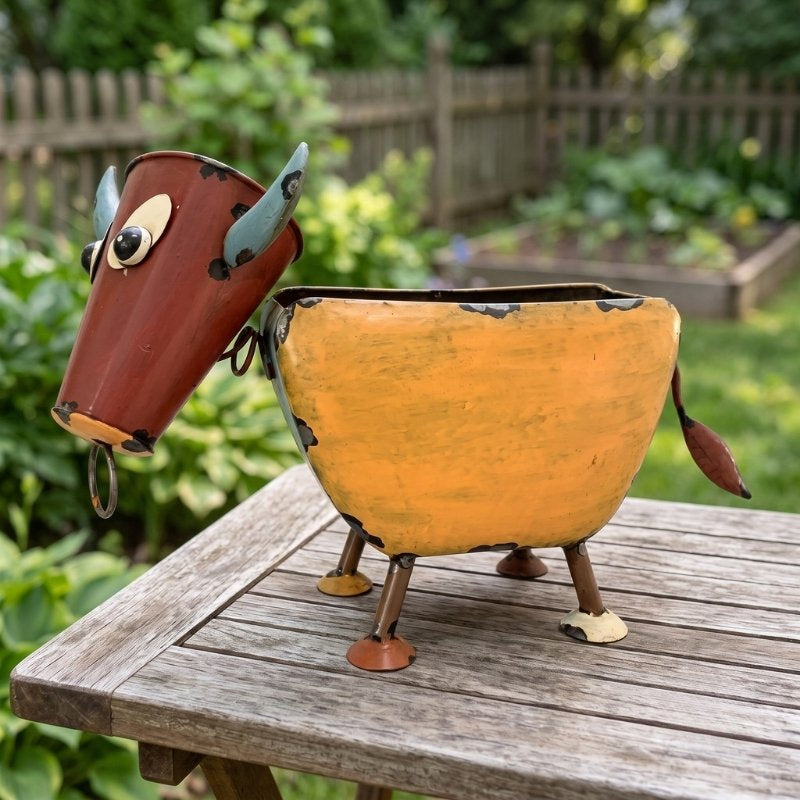 Moo-ve Over Metal Garden Planter