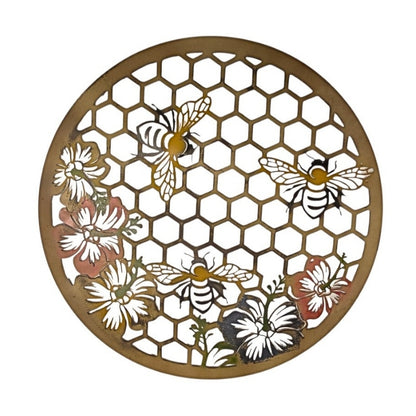 Bee Happy Metal Garden Wall Art