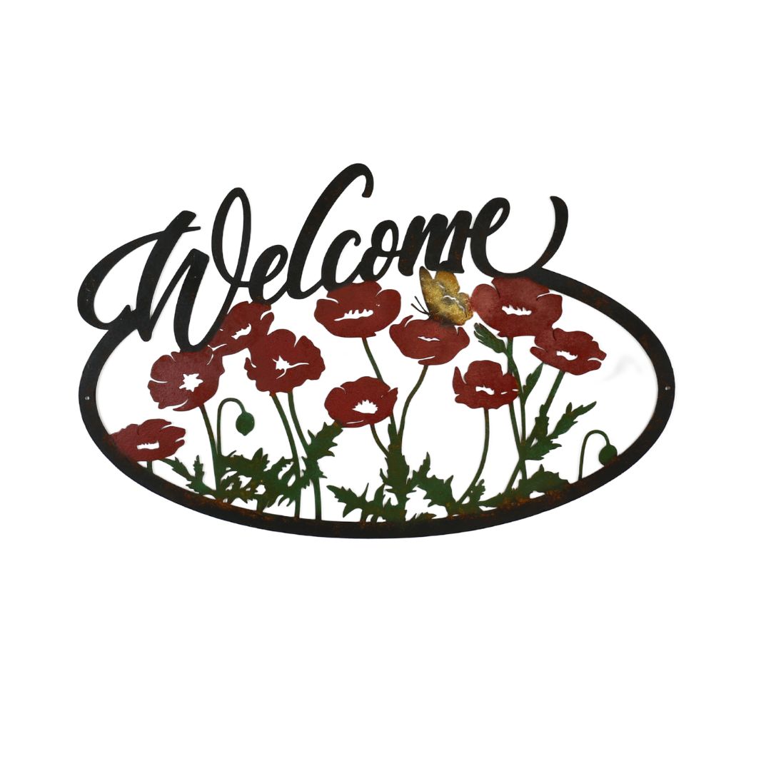 Poppies Welcome Wall Art