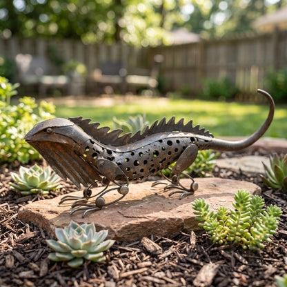 Sun Lizard Metal Garden Sculpture