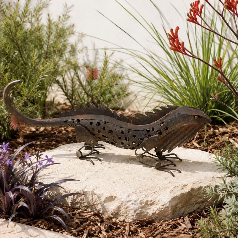 Sun Lizard Metal Garden Sculpture