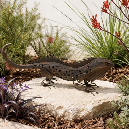 Sun Lizard Metal Garden Sculpture