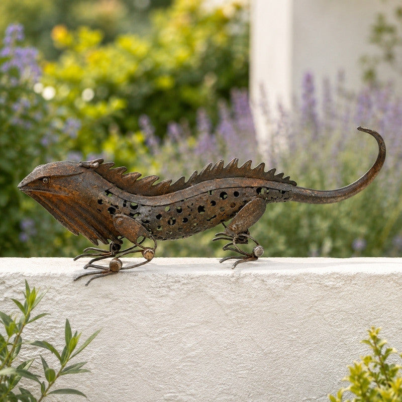 Sun Lizard Metal Garden Sculpture