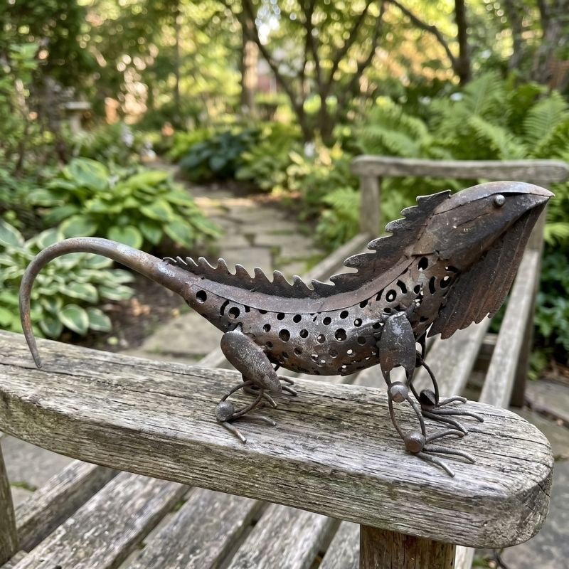 Rust Lizard Metal Garden Sculpture