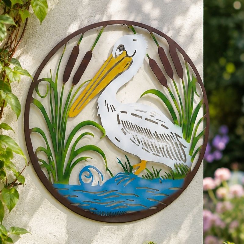 Pelican Metal Garden Wall Art