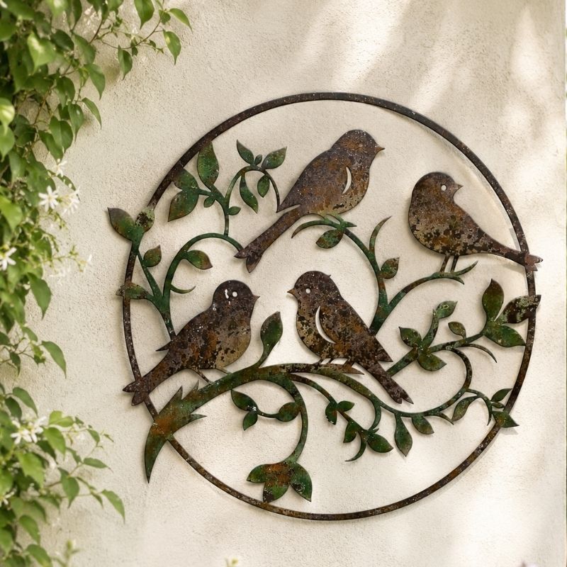 Garden Birds Metal Wall Art