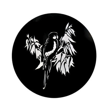 Lorikeet Silhouette Round Metal Wall Art