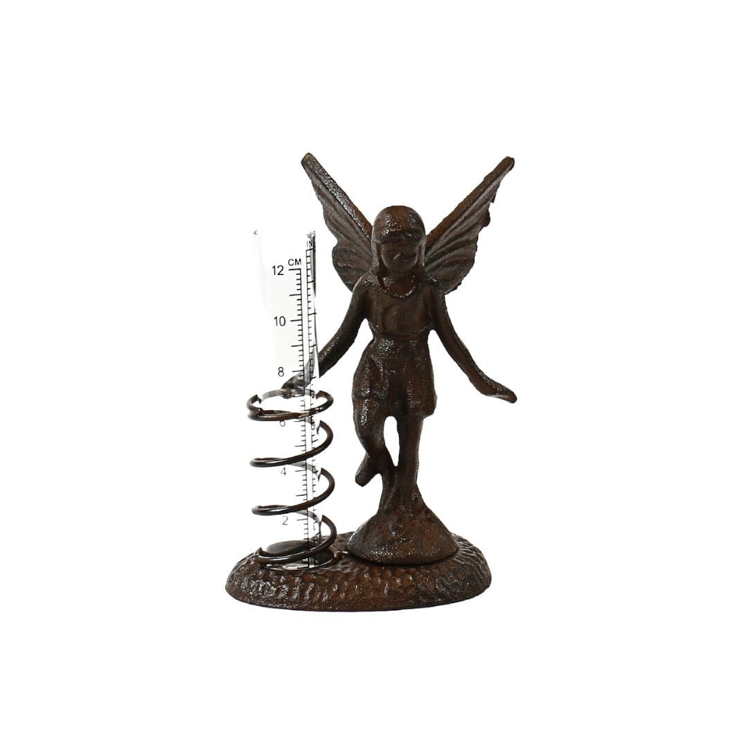 Cast Iron Fairy Rain Gauge Garden Decor