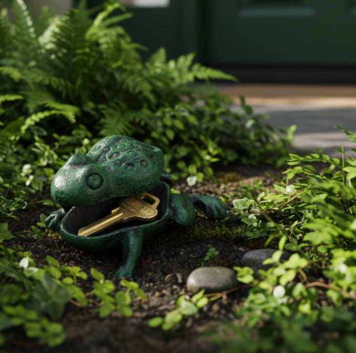 Cast iron frog key holder