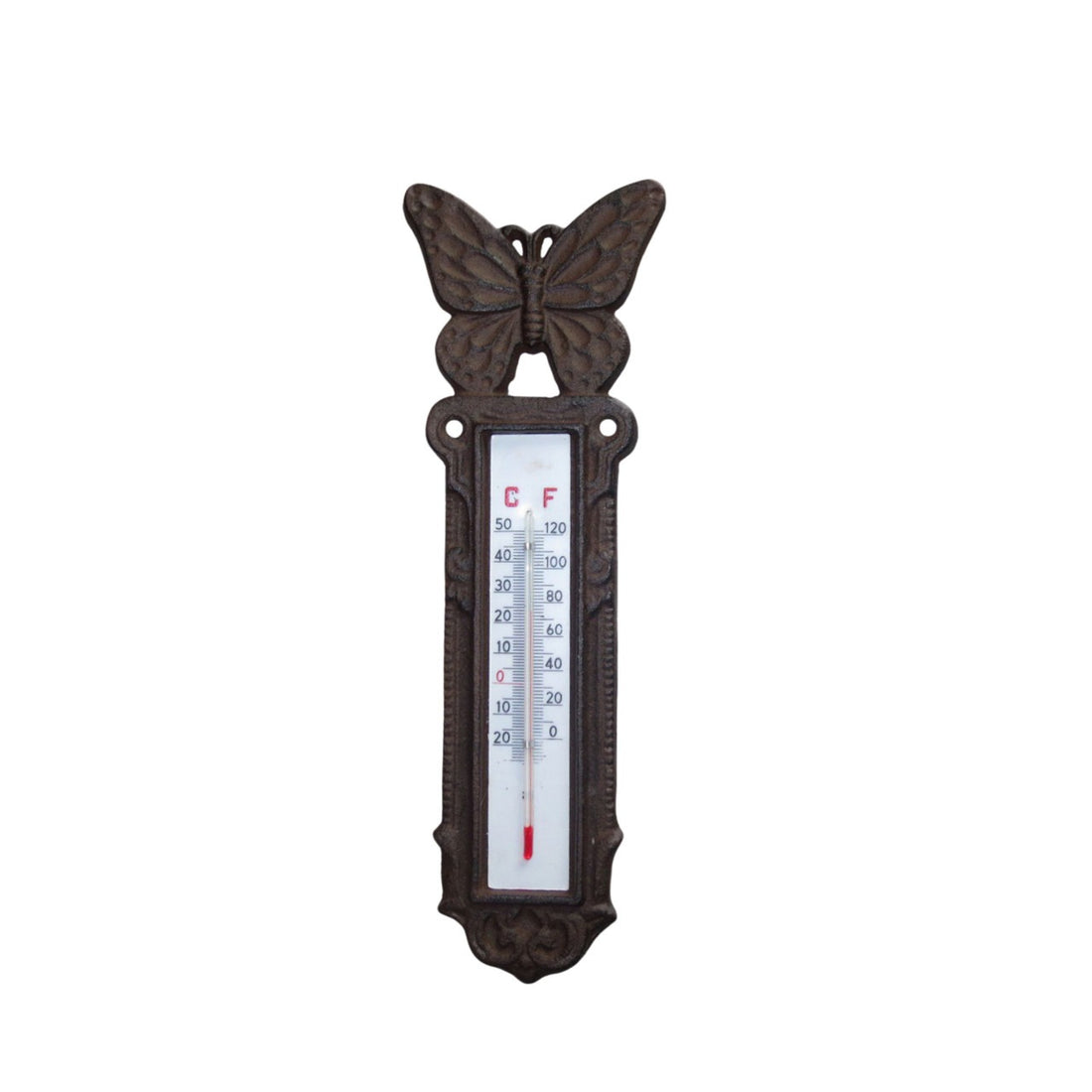 Cast Iron Butterfly Garden Thermometer