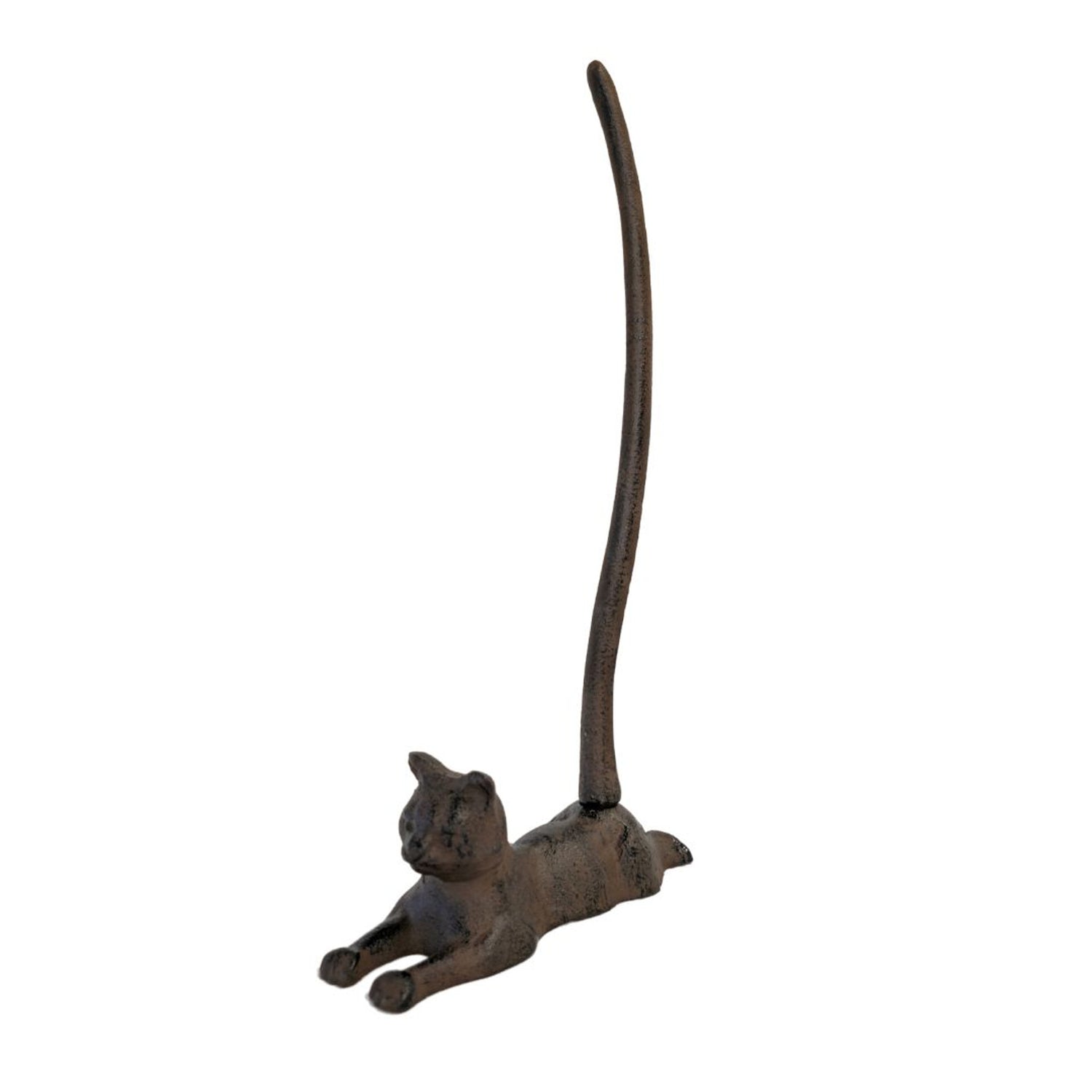 Cast iron cat paper towel holder