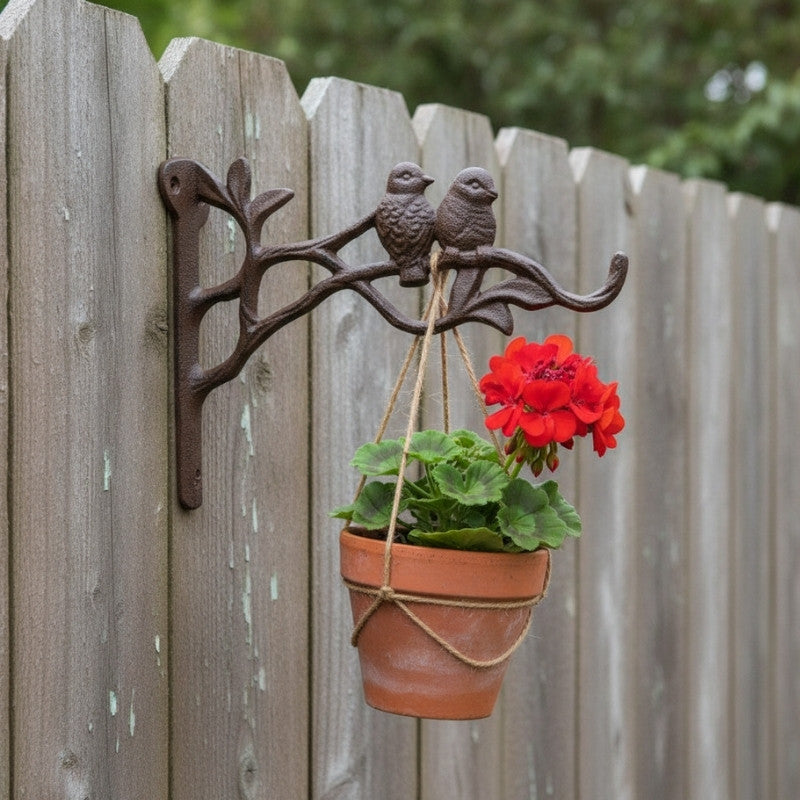 Lovebirds Cast Iron Wall Bracket