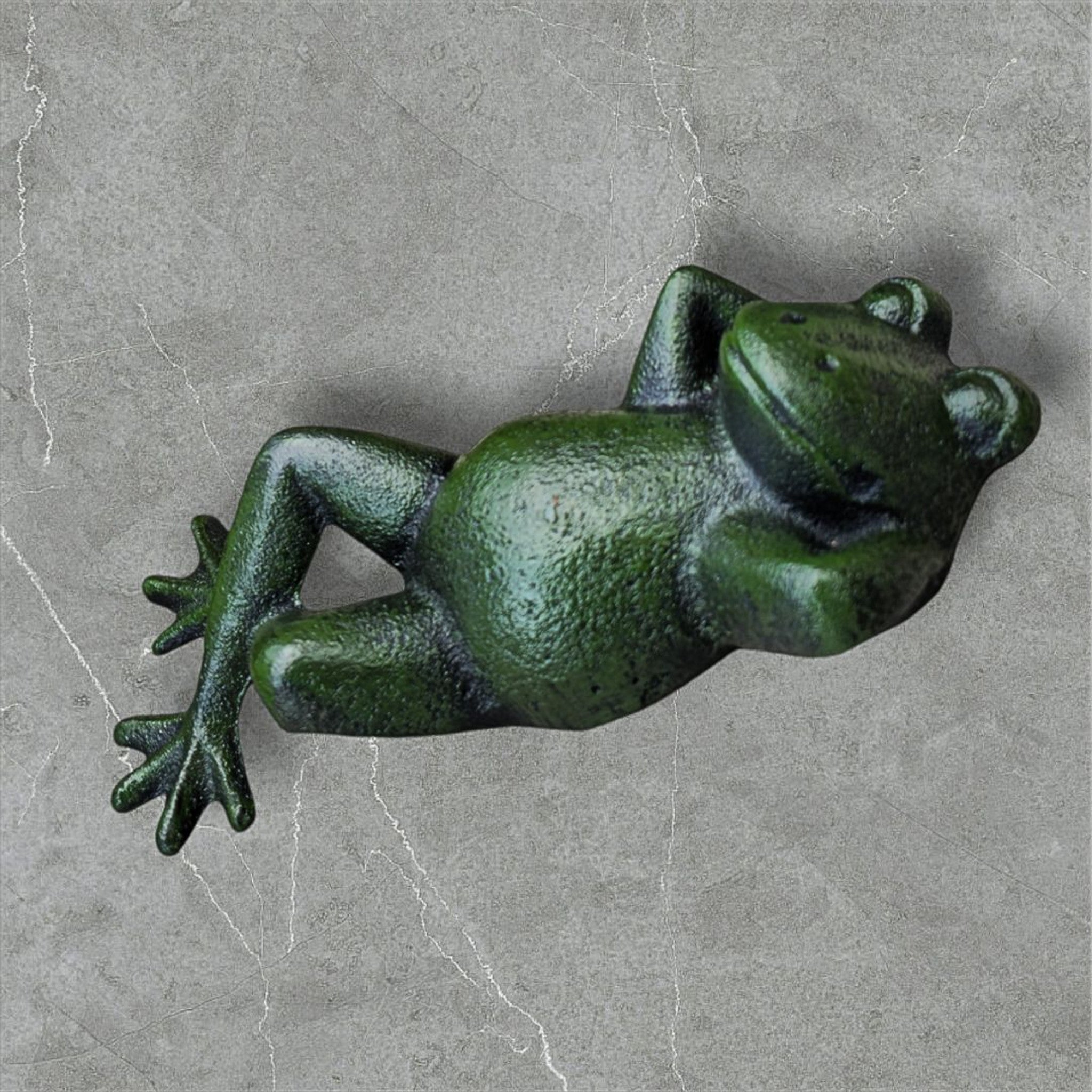 Cast iron sunning frog large