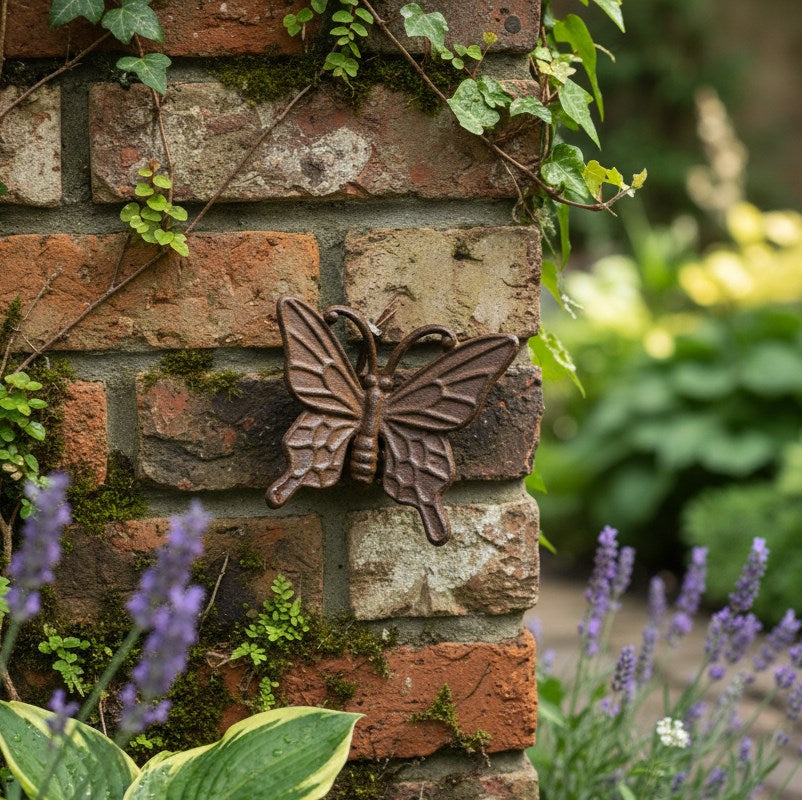 Rustic Cast Iron Butterfly Garden Ornament