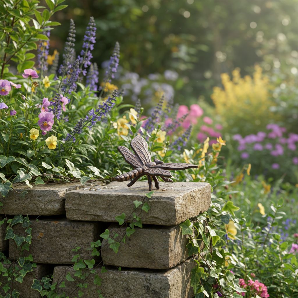 Rustic Cast Iron Dragonfly Garden Ornament