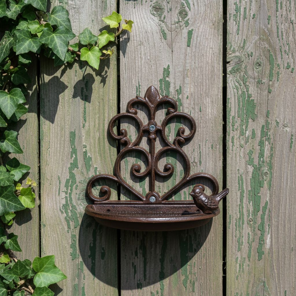 Courtyard Perch Cast Iron Wall Bird Feeder