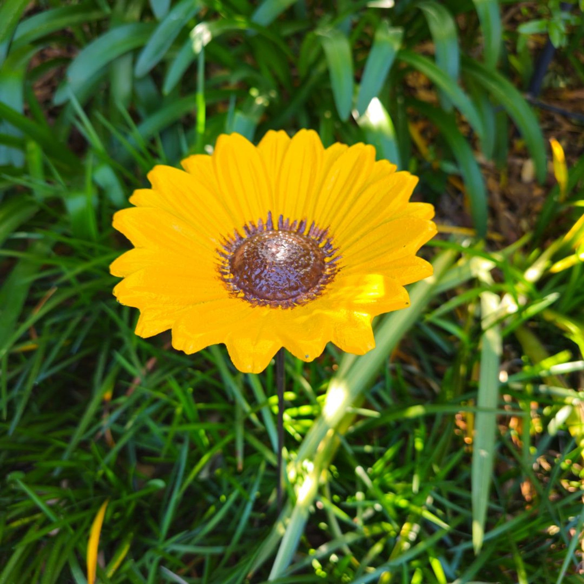 Cast iron flower yellow