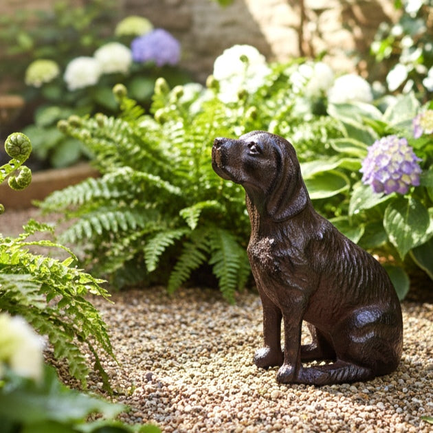 Waiting for Walkies Cast Iron Dog Garden Ornament