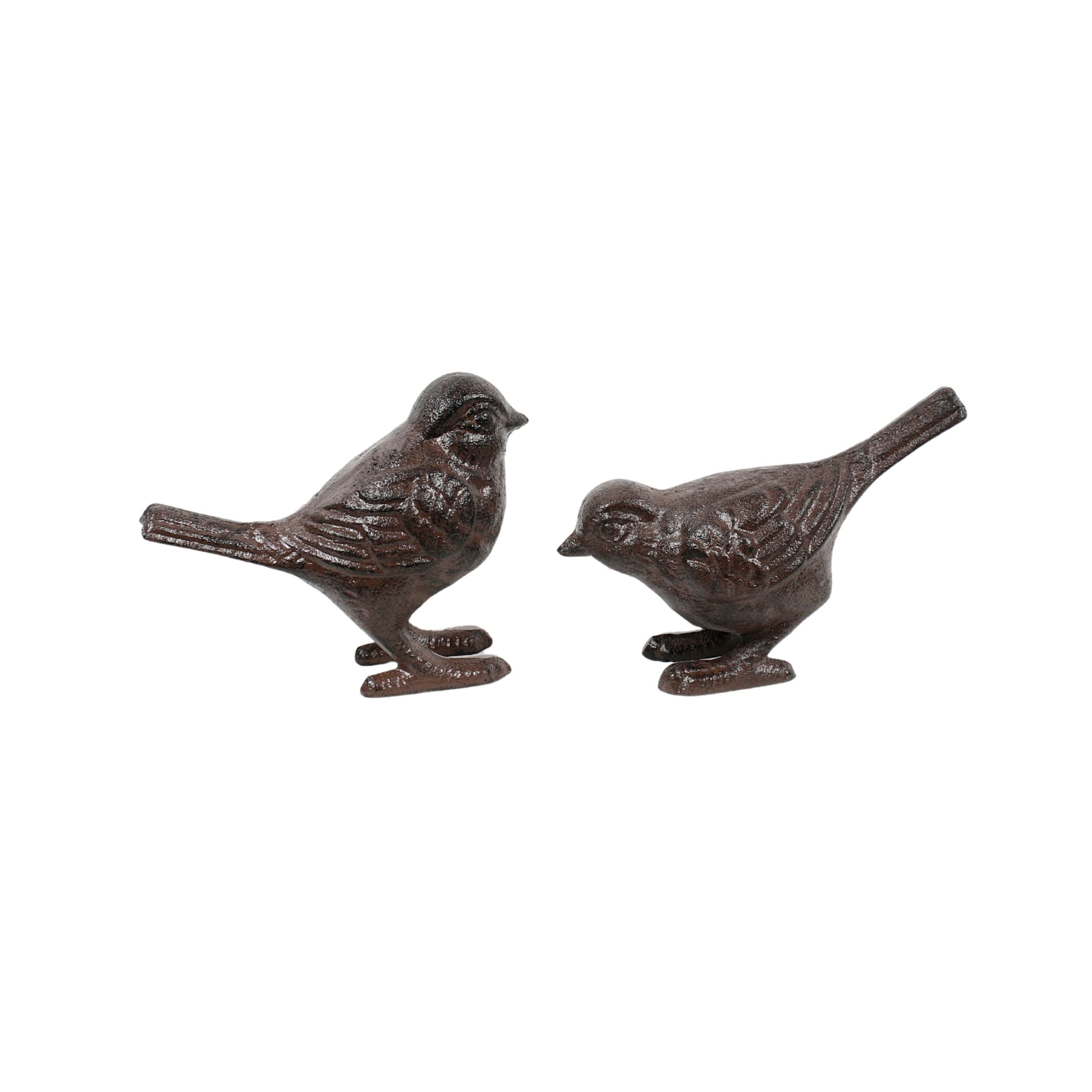 The Feathered Confidants Cast Iron Bird Pair