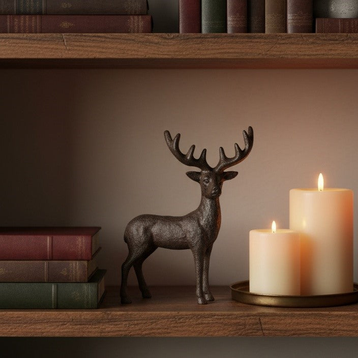 Majestic Cast Iron Stag Figurine