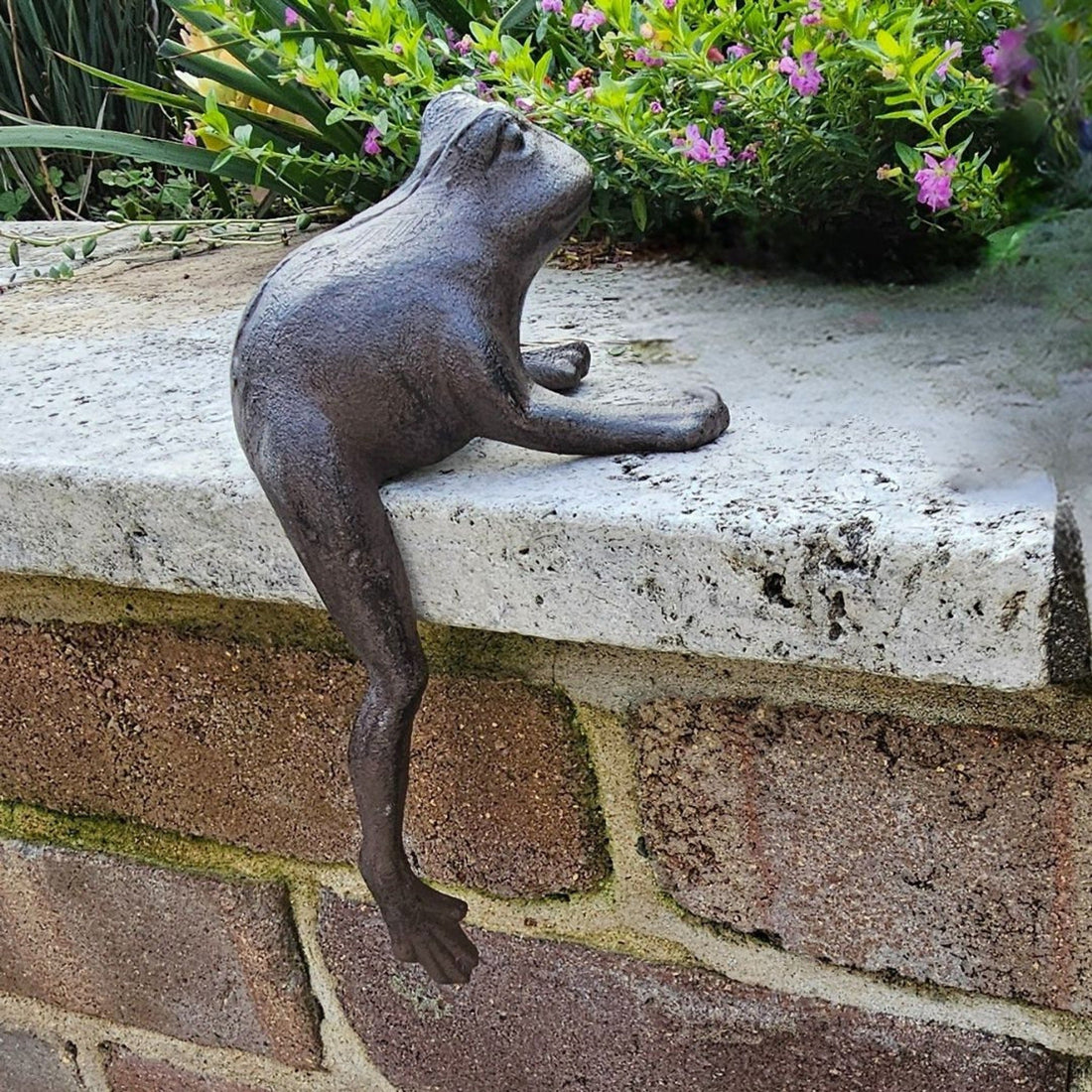 Lounging Cast Iron Frog Decor