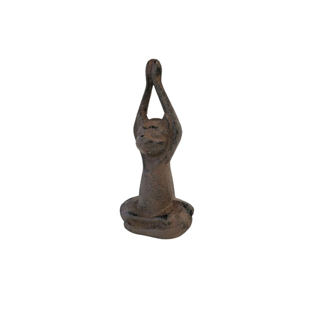 Cast iron yoga stretching cat