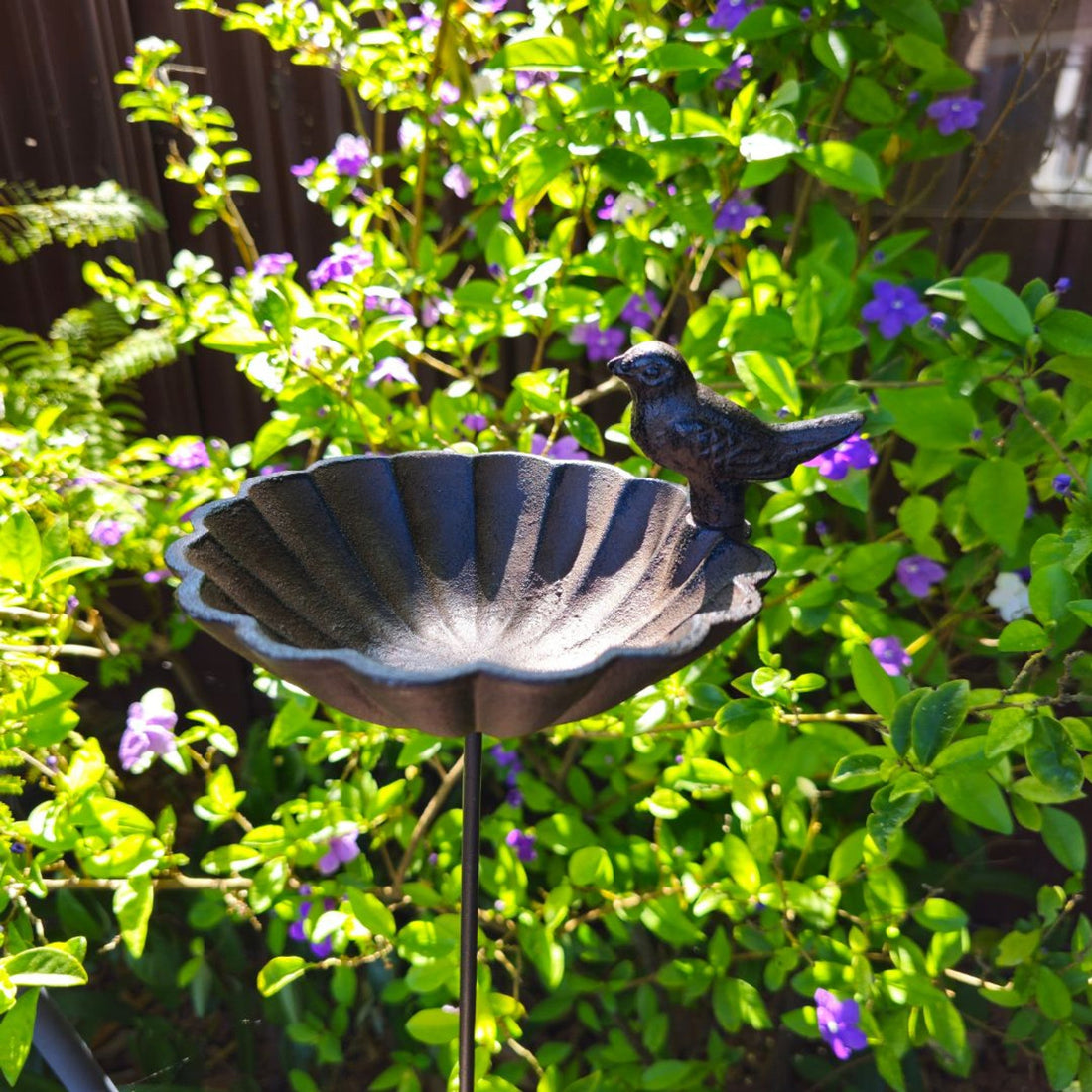 Cast iron flower birdfeeder