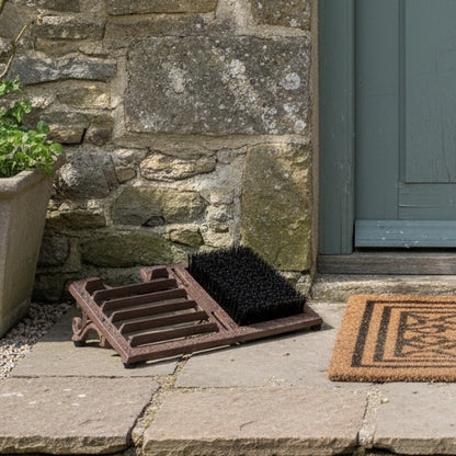 Cast Iron Boot Cleaner with Brush and Scraper