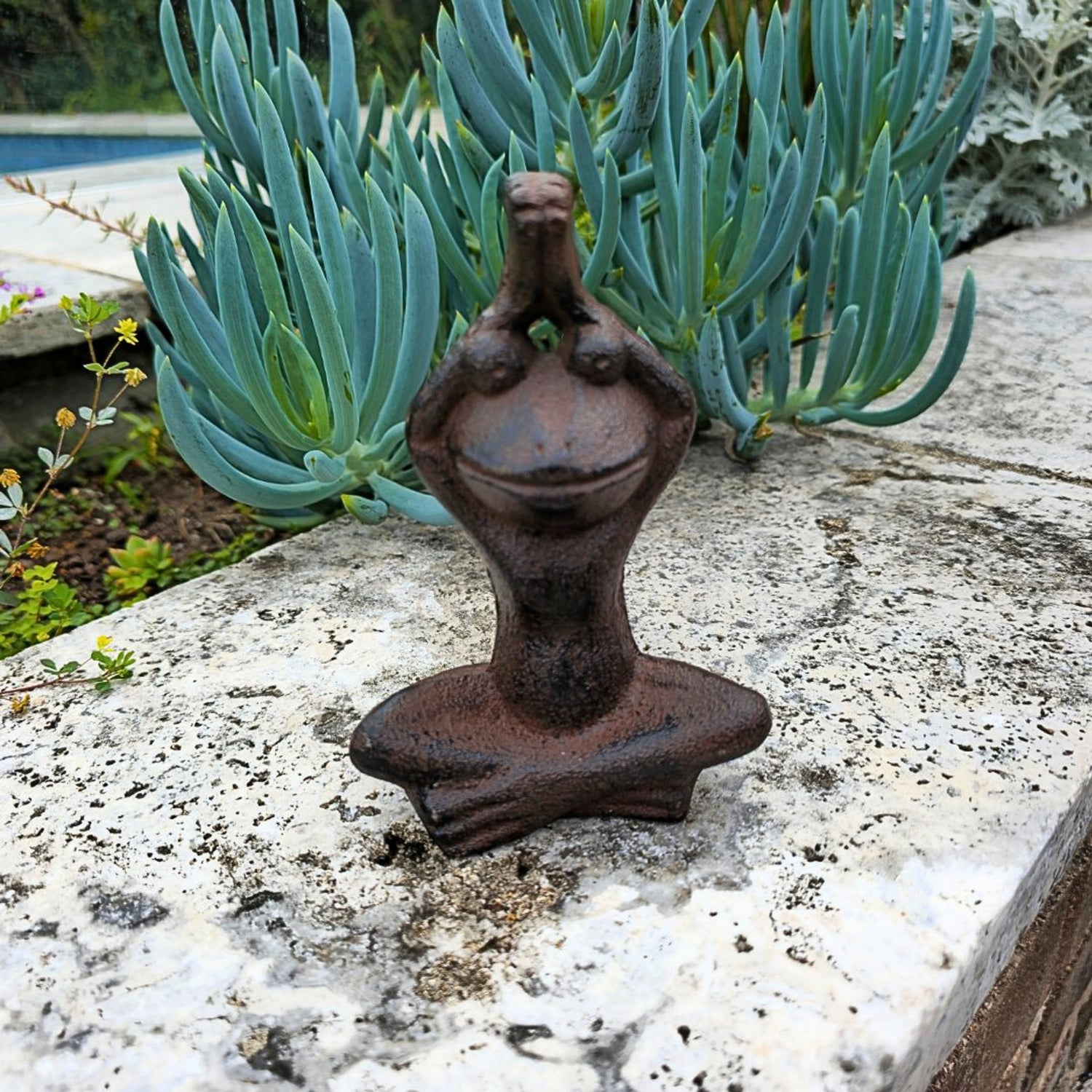 Cast iron yoga stretching frog