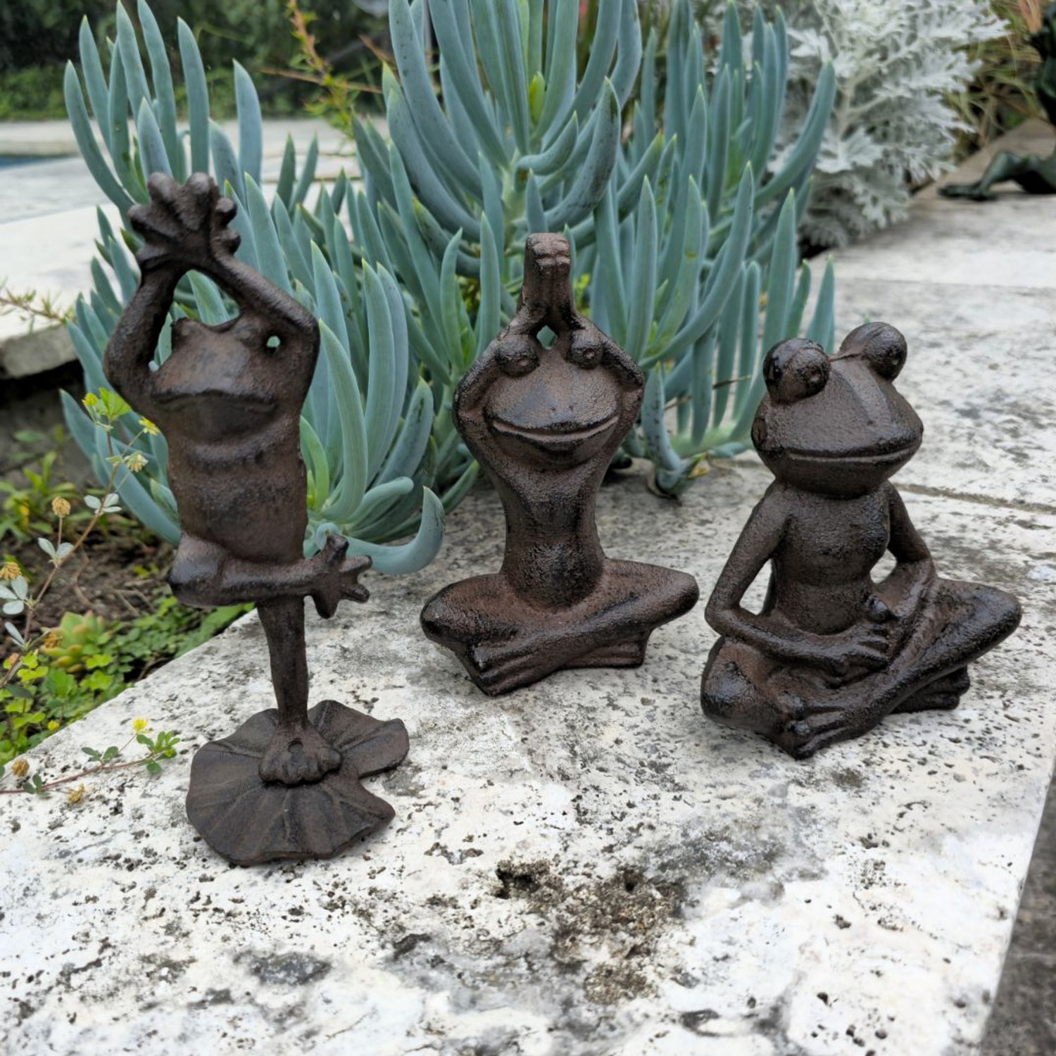 Cast iron tree pose frog