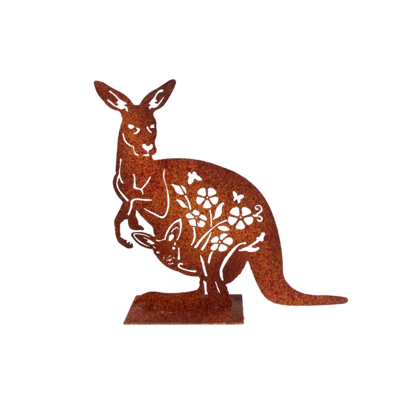 Rust Kangaroo Garden Silhouette