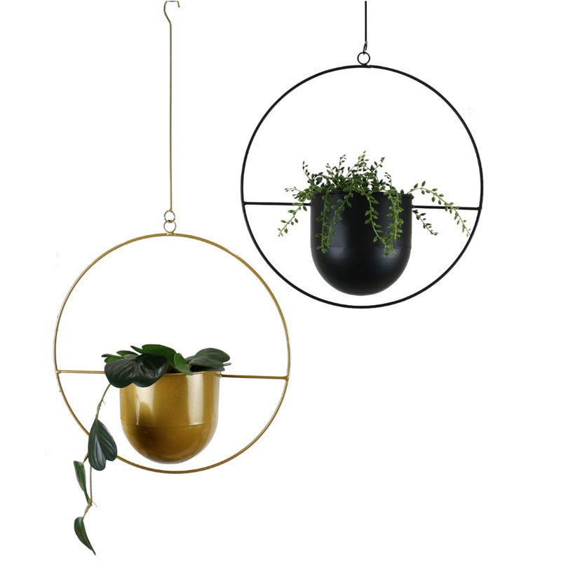 Circle Metal Hanging Planter