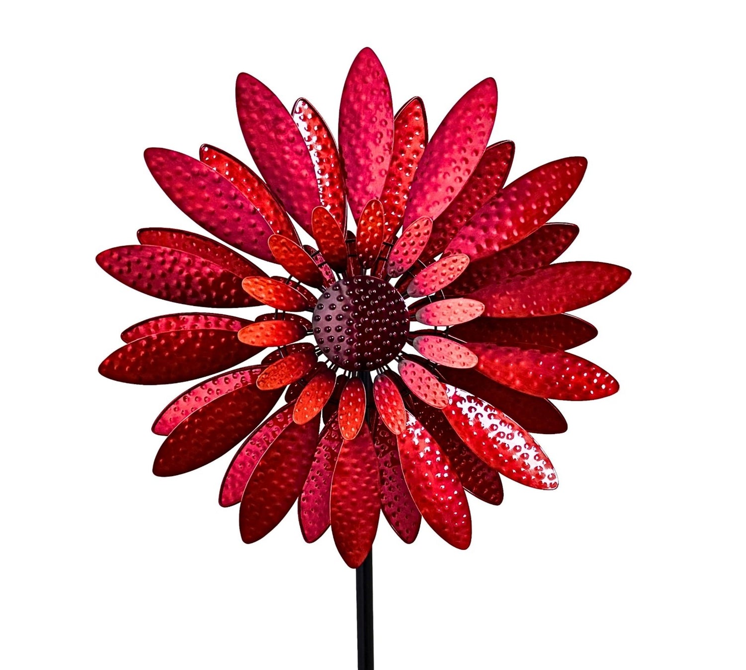 Crimson Bloom Garden Windspinner