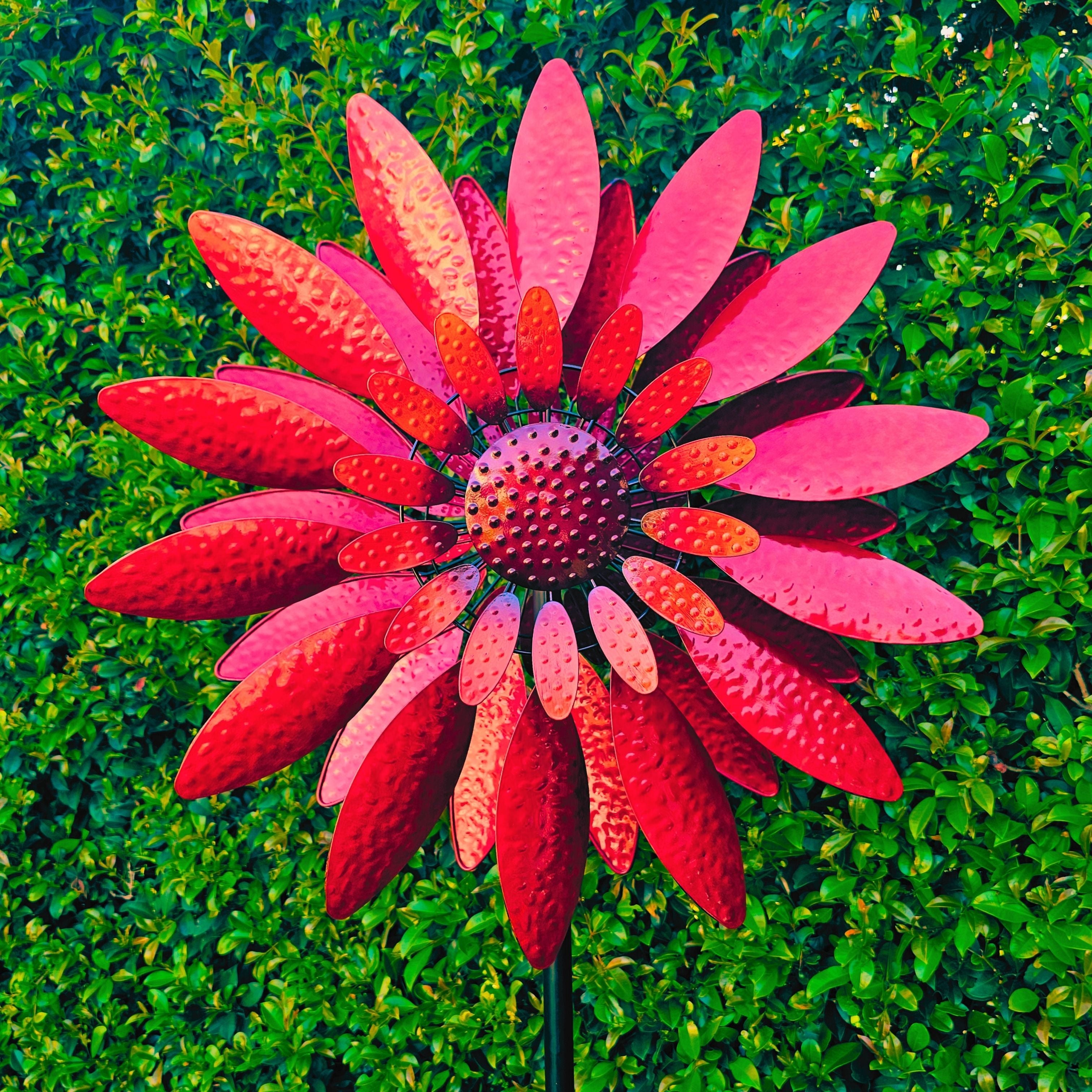 Crimson Bloom Garden Windspinner
