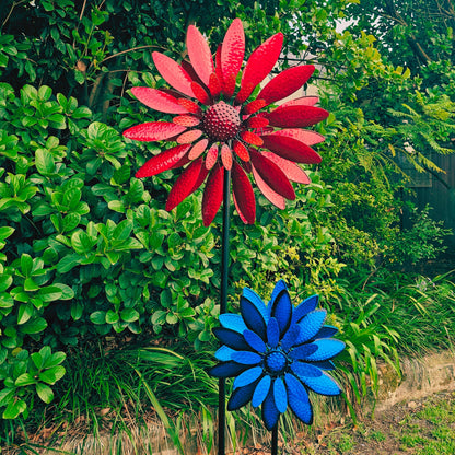 Crimson Bloom Garden Windspinner