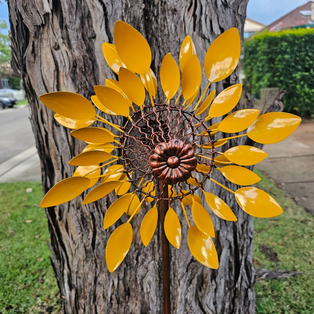 GOLDEN SUNSHINE SUNFLOWER WINDSPINNER