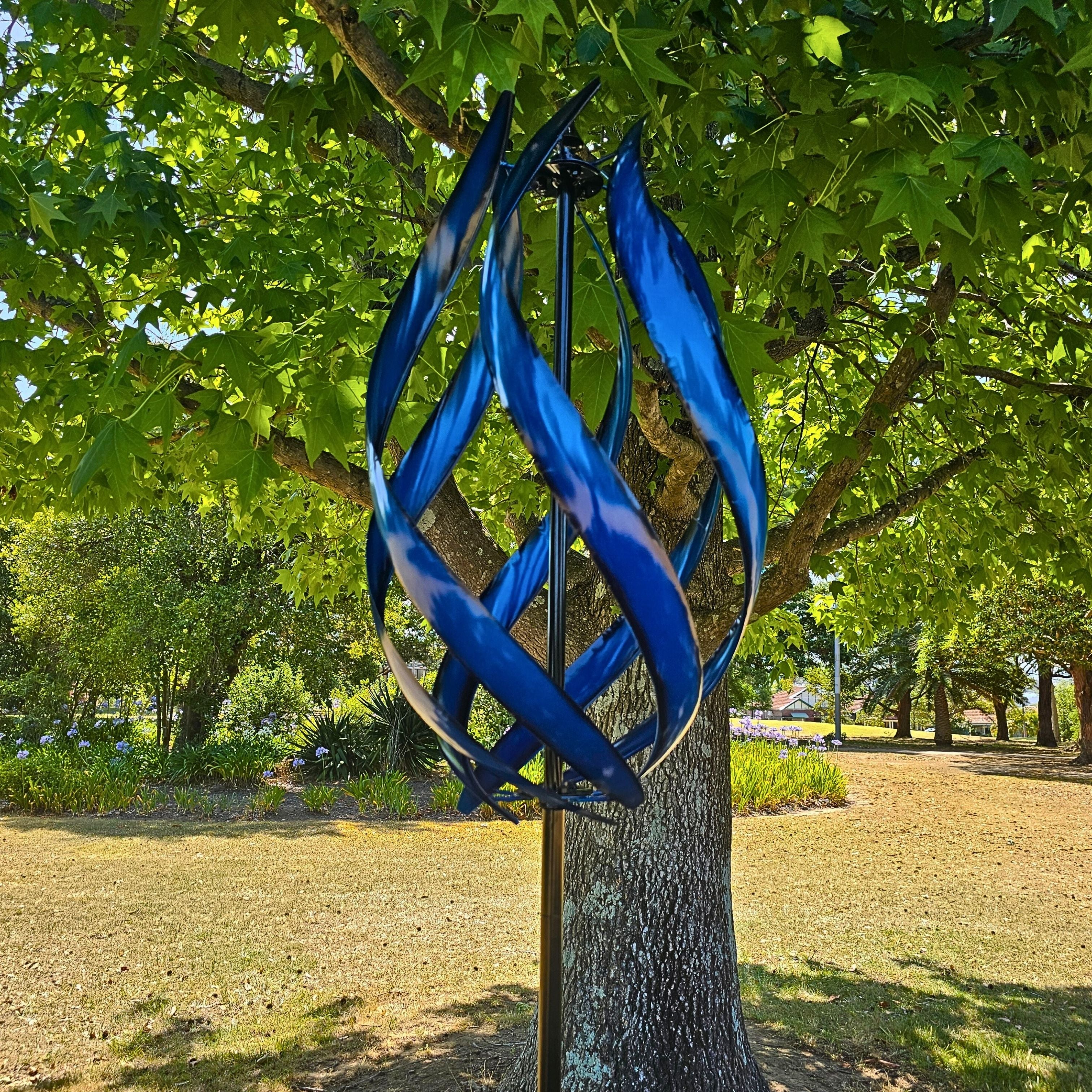 Cobalt Helix Garden Windspinner