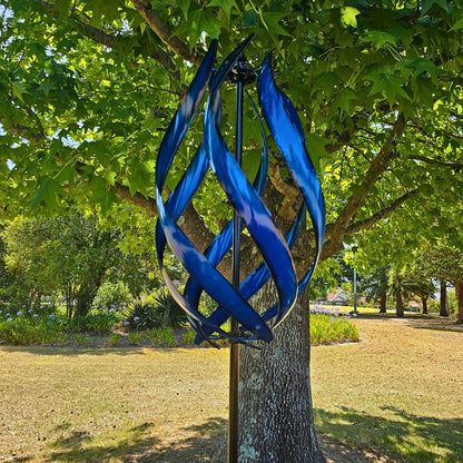 Cobalt Helix Garden Windspinner