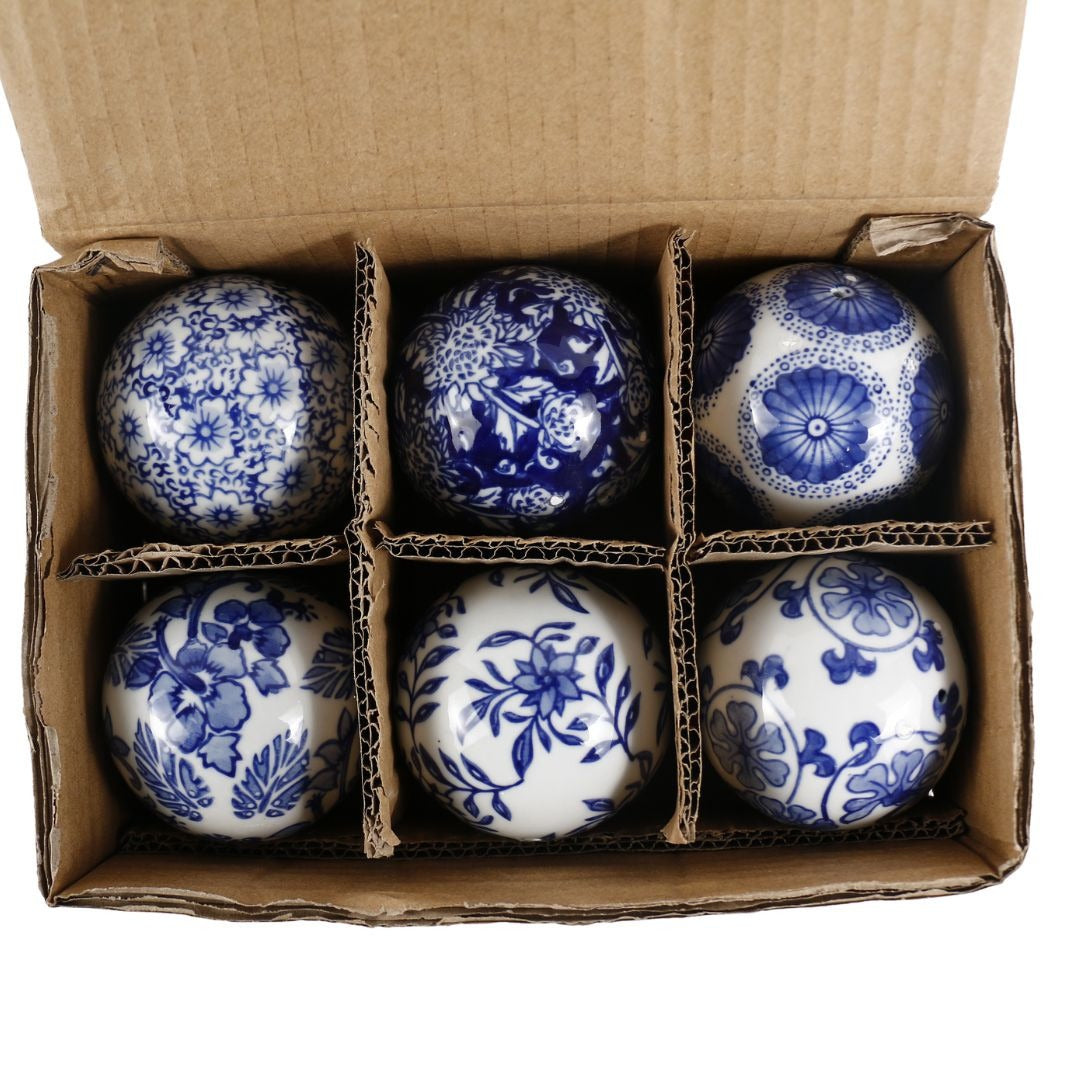 Handcrafted Ceramic Blue Decorative Balls